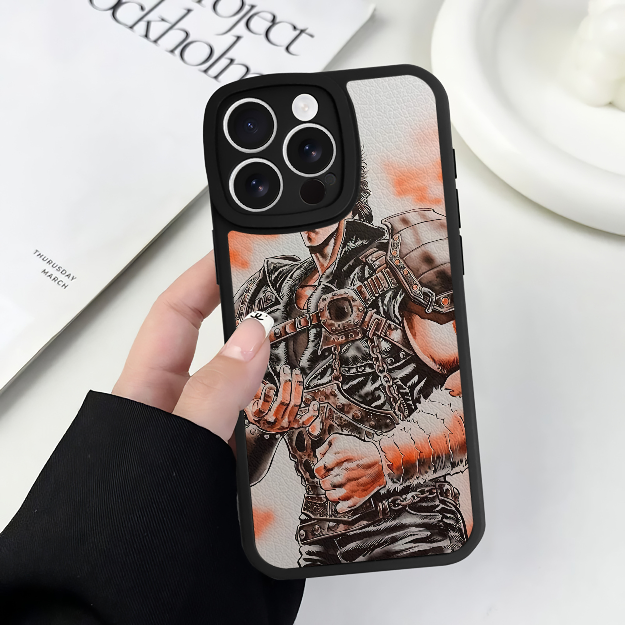 （画像用） 北斗の拳 Fist of the North Star 【iPhone 16シリーズ対応】シリコンスマホケース（レザー調） 材質：シリコン